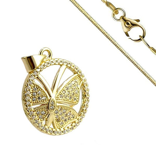 Collier plaqué or papillon
