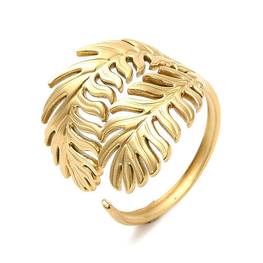 Bague plaque or