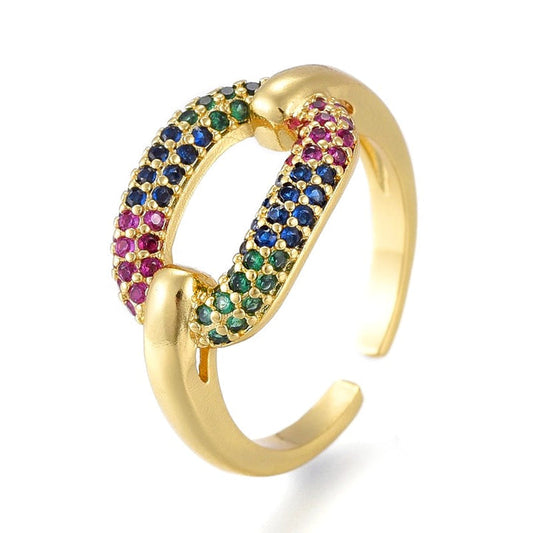 Bague plaque or