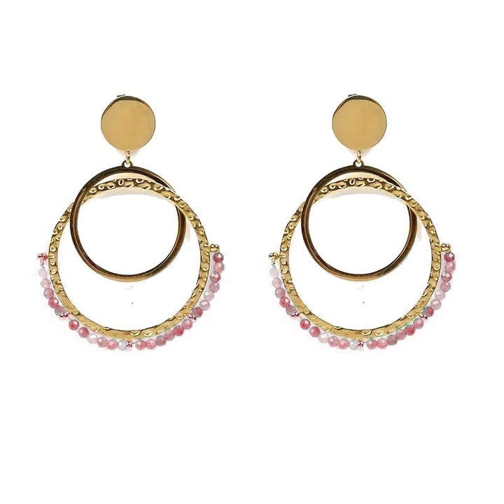 Boucle d’oreille rhodocrosite