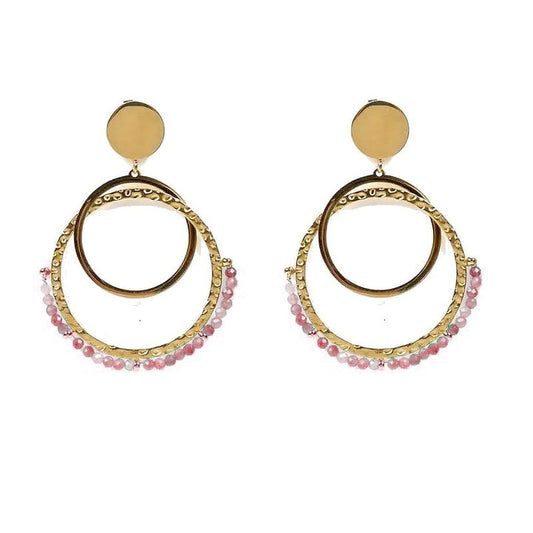 Boucle d’oreille rhodocrosite